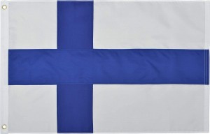 Sulaman Bendera Finland Dicetak untuk Taman Bot Kereta Tiang