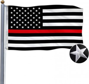 Flaga straży pożarnej Stanów Zjednoczonych dla ogrodu łodzi na słupie samochodowym