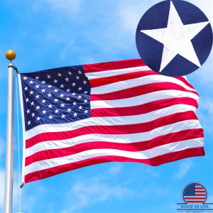 רקמת דגל אמריקאי מודפסת לגן סירות מכוניות מוט