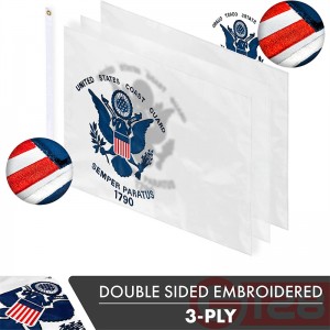 Κέντημα με σημαία της Ακτοφυλακής των ΗΠΑ με τυπωμένο πόλο Car Boat Garden