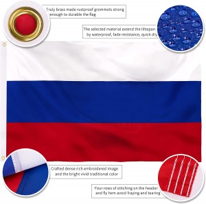 تطريز العلم الروسي المطبوع لحديقة قارب سيارة القطب