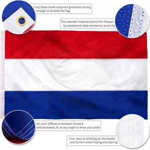 Bandeira da Holanda Bordado Impresso para Jardim de Barcos de Carros Varas