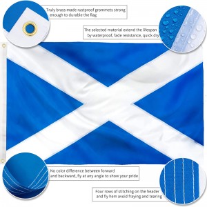 רקמת דגל סקוטי מודפסת לגן סירות מכוניות מוט