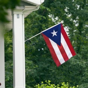 Puerto Rico flagbroderi trykt til Pole Car Boat Garden