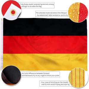 Direk Araba Tekne Bahçesi İçin Alman Bayrağı Nakış Baskılı