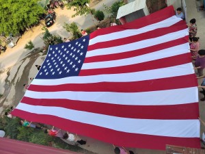 USA Flag Embroidery Tejede polu Car Boat Garden