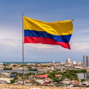 Kolumbia Flaga Brodaĵo Presita por Polusa Aŭto-Boato-Ĝardeno
