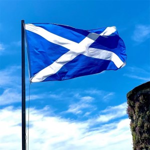 Eskoziako banderaren brodatua Pole Car Boat Gardenerako inprimatuta