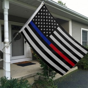 Bandeira da policía e do departamento de bombeiros dos Estados Unidos para o xardín de barcos de coches de poste