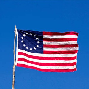 Betsy Ross vlag borduurwerk Gedrukte paalmotorboottuin