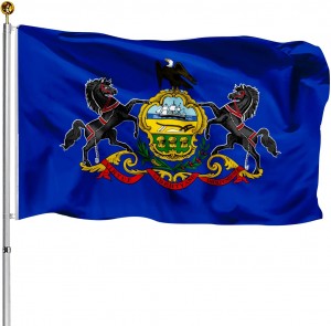 Brodaĵo Presita Pensilvania Ŝtata flago por flagstango Aŭtoboato-Ĝardeno