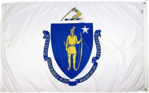 Broderi trykt Massachusetts State flag til flagstang Car Boat Garden