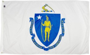 Vezenina, natisnjena državna zastava Massachusettsa za drog za zastavo, avto, čoln, vrt