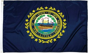Прапор штату Гемпшир із вишивкою на флагштоку
