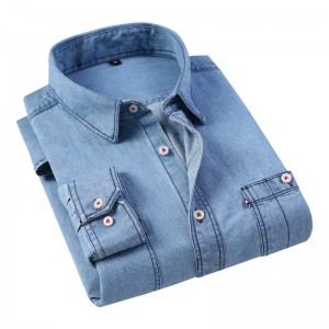 ახალი მამაკაცის ჯინსის ბამბის პერანგი ჩვეულებრივი პლუს ზომის ბამბის ქვიშის სარეცხი პერანგი ამაზონის საზღვრისპირა ადგილზე მიწოდება