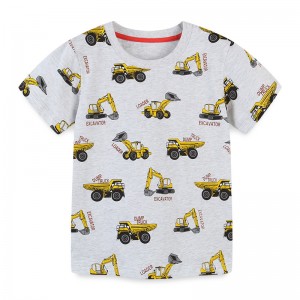 Dječja majica kratkih rukava u europskom i američkom stilu, ljetna nova pletena pamučna majica za djecu s okruglim izrezom Dječije majice na pull-over