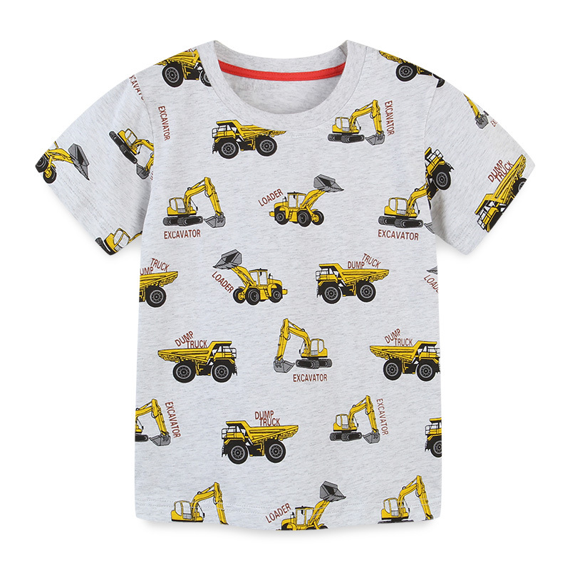 Eiropas un amerikāņu stila bērnu T-krekls ar īsām piedurknēm Vasaras jauns trikotāžas kokvilna bērniem T-krekls ar apaļu kakla izgriezumu Zēniem Izvelkamie bērnu T-krekli Piedāvātais attēls