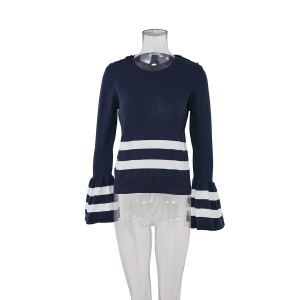 Buy Discount Designer Panties Manufacturer –  special button design solid color long sleeve custom logo women knit sweater – Worldu