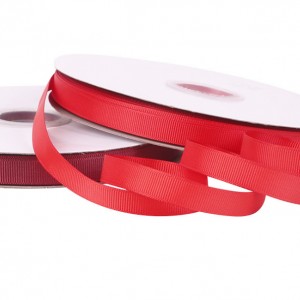 China Custom Solid Color 100% Polyester Tape Grosgrain Ribbon For Packing Decoration