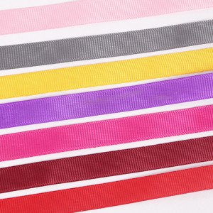 China Custom Solid Color 100% Polyester Tape Grosgrain Ribbon For Packing Decoration