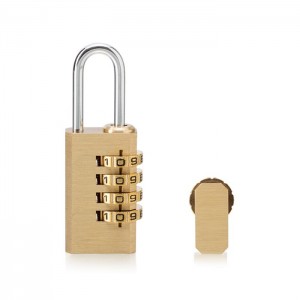 21mm Solid Brass Mini 4 Resettable Combined Bagage Padlock WS-2136