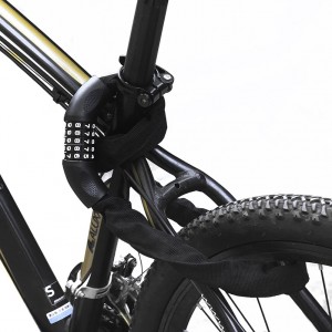Ķēdes velosipēda slēdzene Flannelette 5 ciparu piekaramā velosipēda slēdzene velosipēda riteņa slēdzenei WS-BL02