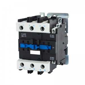 95 Amp AC-kontaktor CJX2-9511, spanning AC24V- 380V, silwerlegeringskontak, suiwer koperspoel, vlamvertragende behuising