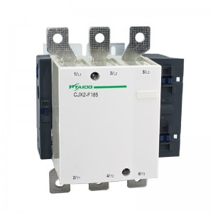 185 Ampere F-reeks AC-kontaktor CJX2-F185, spanning AC24V- 380V, silwerlegeringskontak, suiwer koperspoel, vlamvertragende behuising