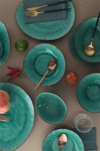 青湖系列- 18件瓷餐具套装