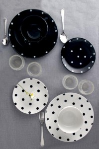 Polka Dots 18pcs porcelain dinnerware set