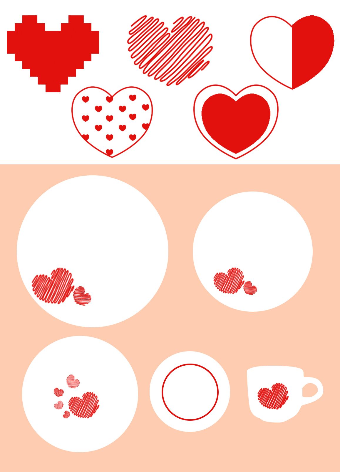 Heart-shaped design decorative porcelain tableware set