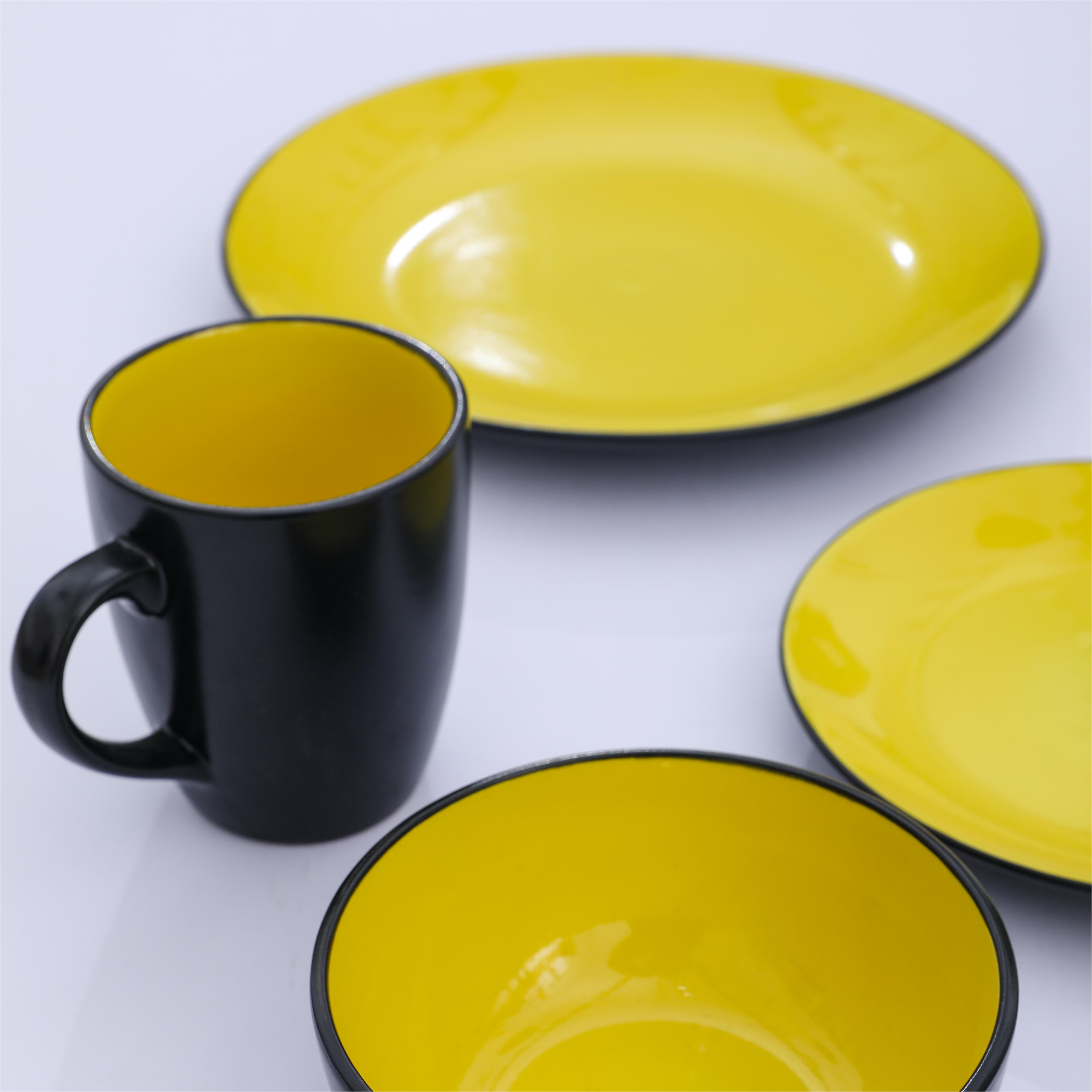 Two-Tone color glazed stoneware tableware set