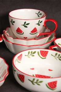 New bone china watermelon hand-painted tableware