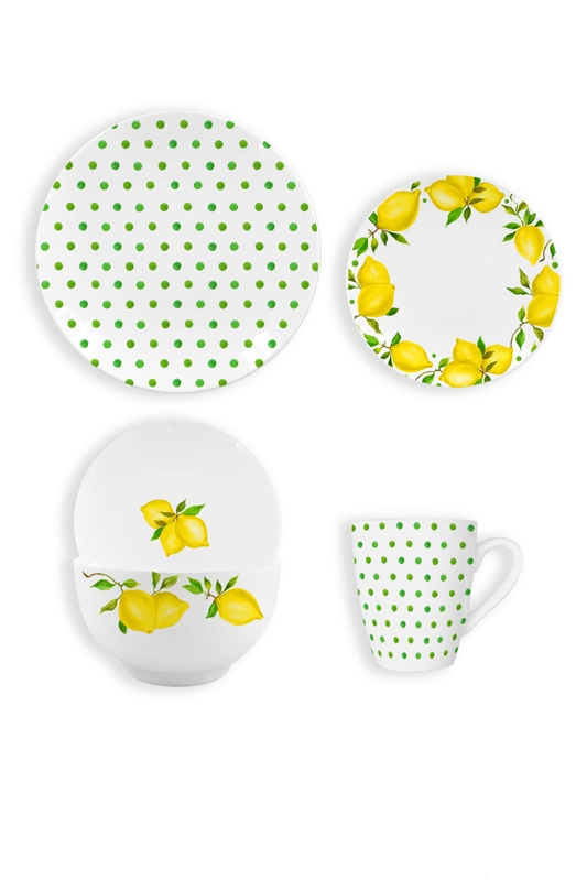Fresh Lemon-Porcelain decal and pad printed tableware set
