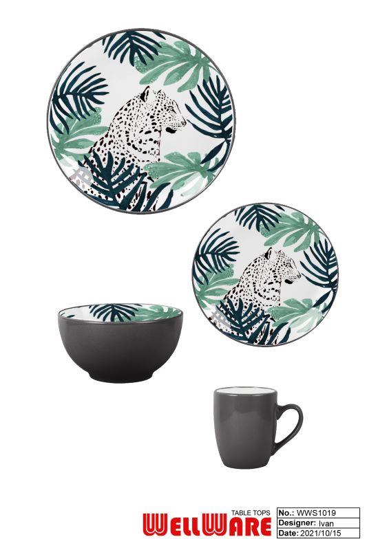 Jungle Collection Porcelain Dinnerware set 16 Pieces
