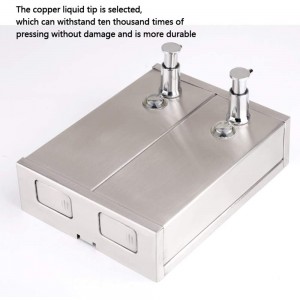 Dispenser tas-sapun Imwaħħal mal-ħajt Dispenser tas-sapun manwali Stainless Steel Double-Head Shampoo Flixkun Doċċa Gel Box SD-03