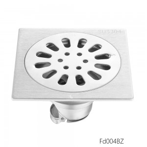 Gyári ár Népszerű négyzet alakú polírozott ezüst 4 hüvelykes padlófogó 304 rozsdamentes acél zuhanyszűrő Fürdőszoba padlócsapó lefolyó