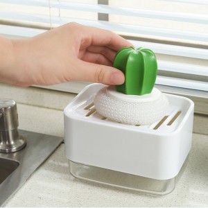 Distributeur de savon, distributeur de savon à vaisselle pour la cuisine, porte-éponge évier vaisselle distributeur de savon