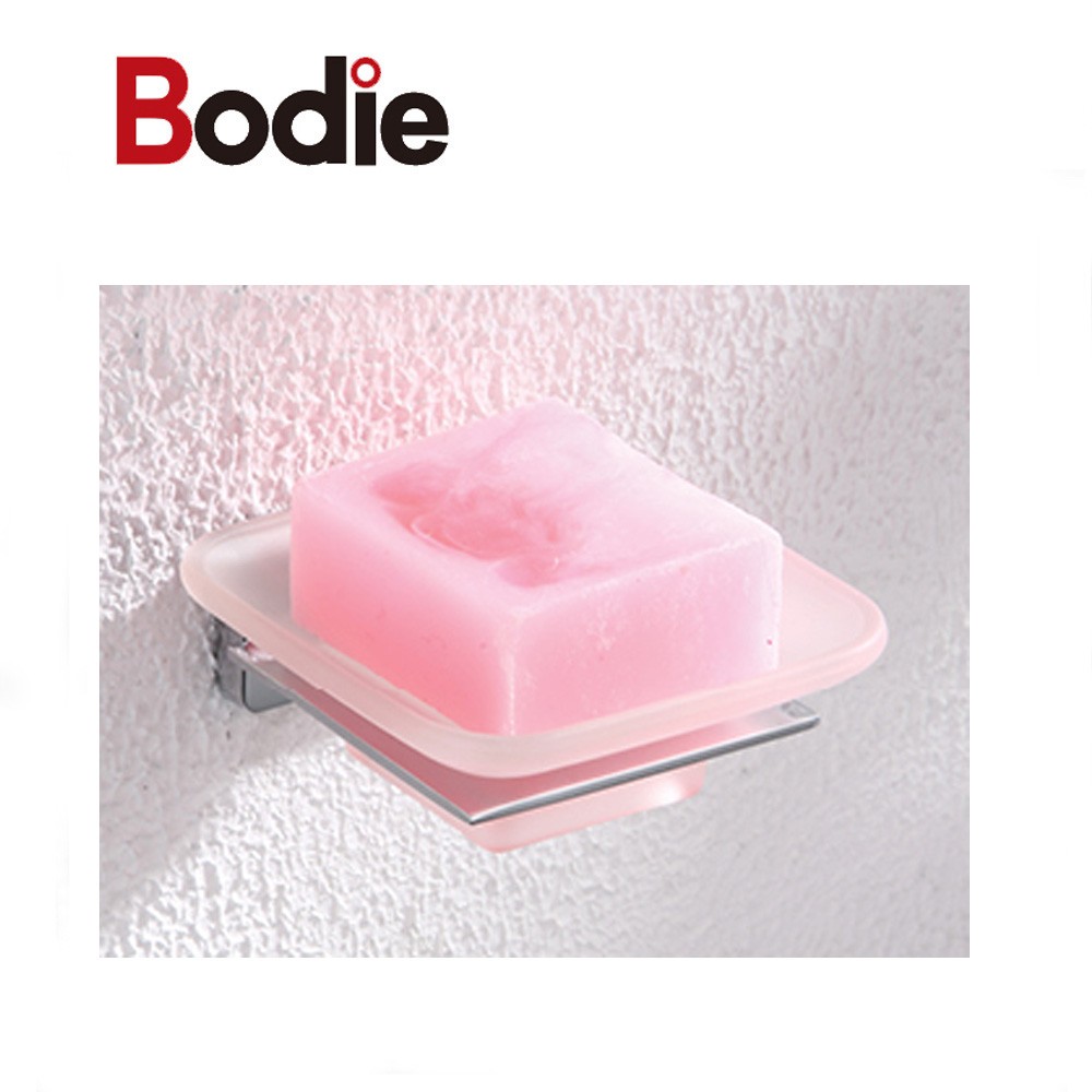 mga accessory sa banyo solong soap tray na sink wall mounted glass dish holder para sa banyo17704