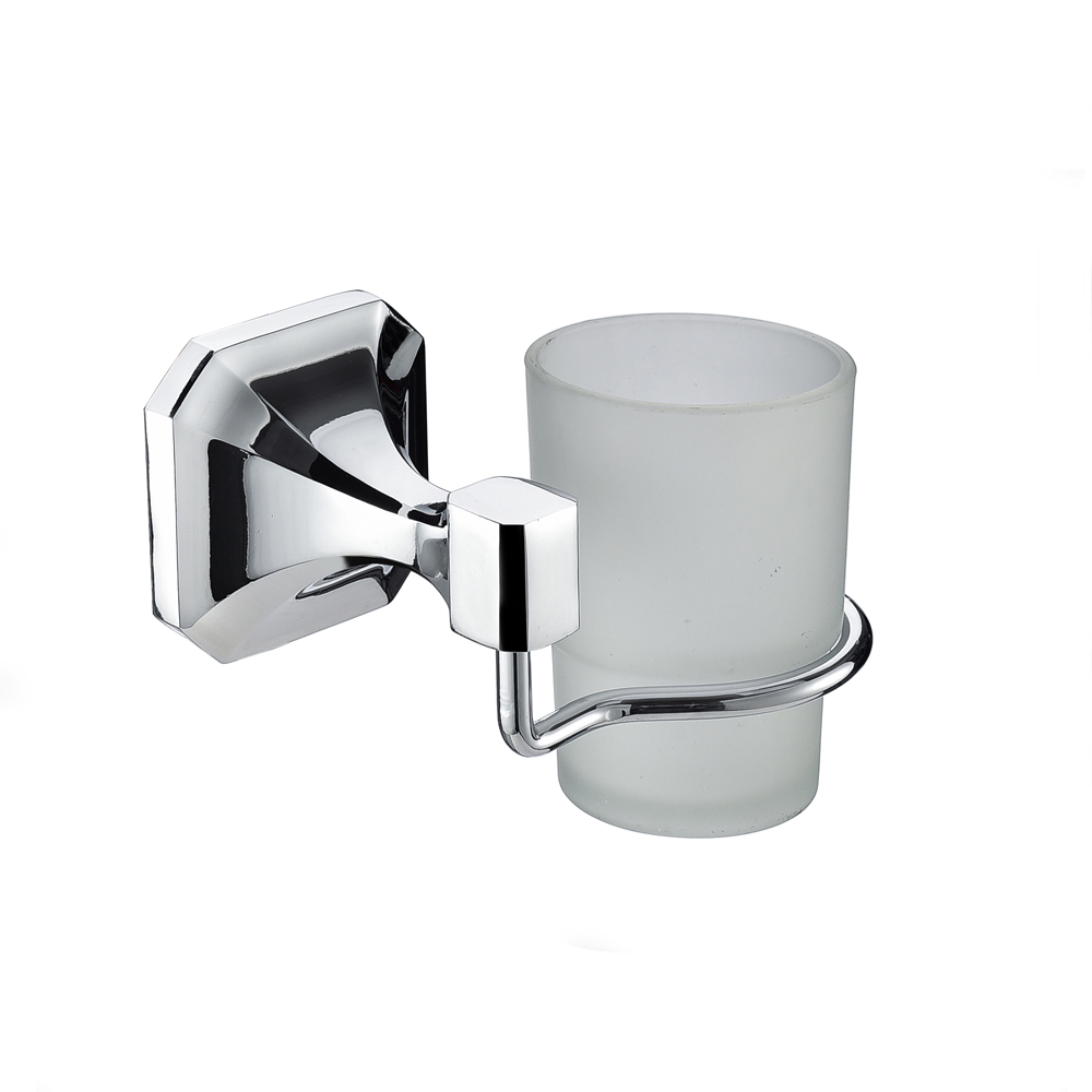 Wenzhou Factory Single Toothbrush Cup Holder Support Tumbler Zinc Chrome 12801