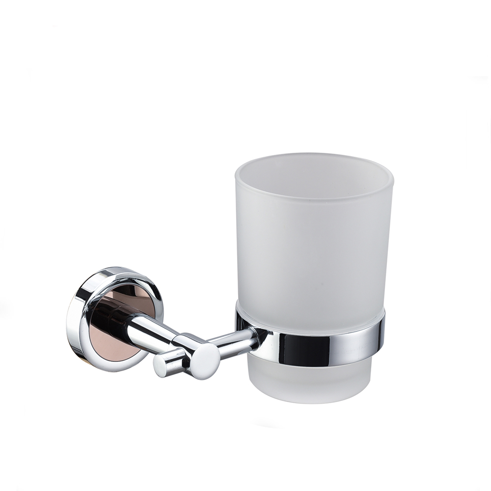 बाथरूम 7301 साठी नवीन डिझाइन टूथब्रश कप होल्डर ब्रास क्रोम टम्बलर होल्डर