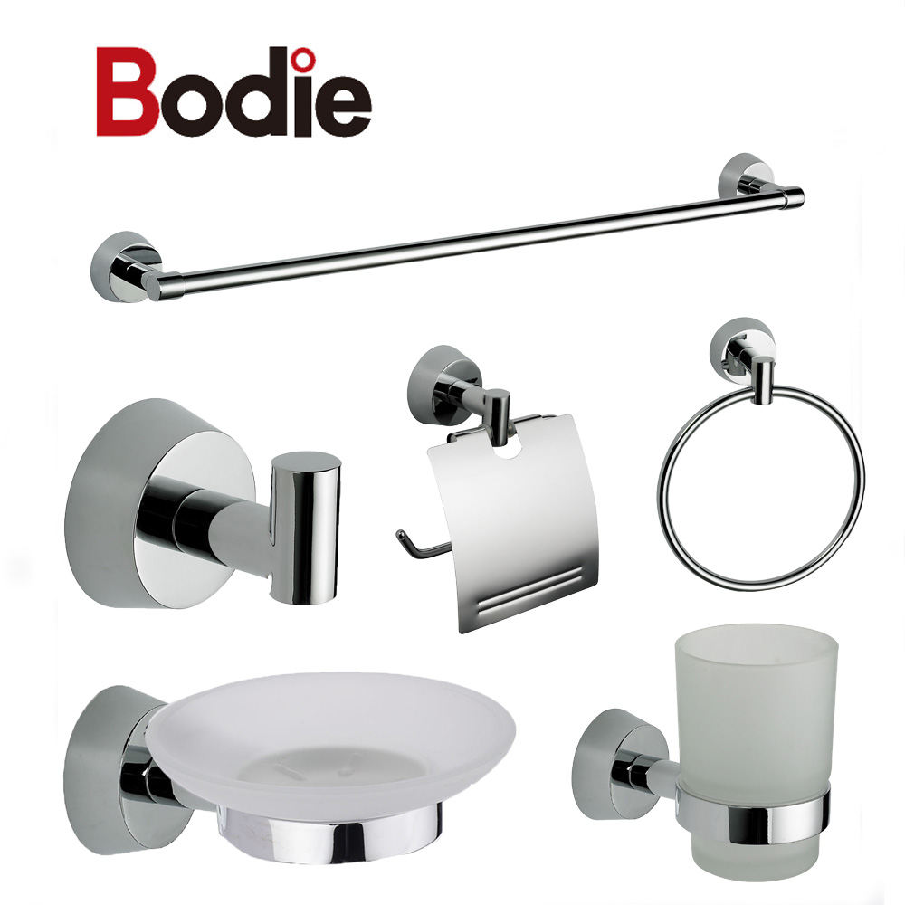 six pieces cheap chrome bathroom accessories zinc alloy chrome plated bathroom accessory set 1600