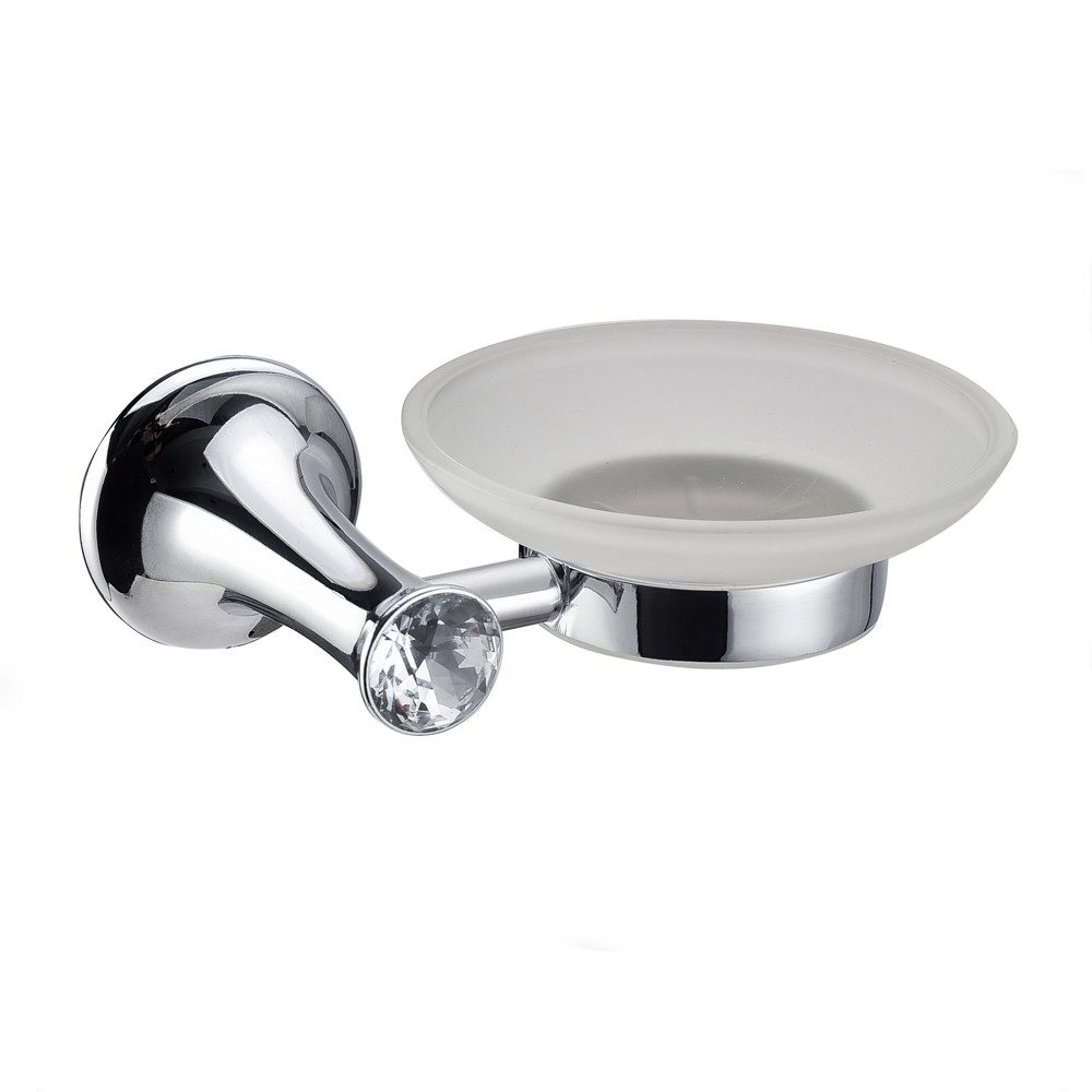 Soporte de xabón individual para baño de artigos sanitarios Soporte de prato de vidro de zinc para baño 13604