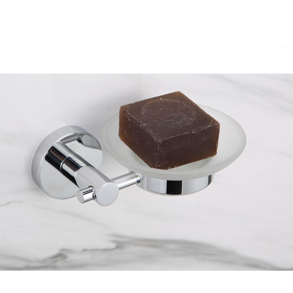 New Hotel&Home Design Glass Soap Dish Holder Brass Chrome Soap Basket12404