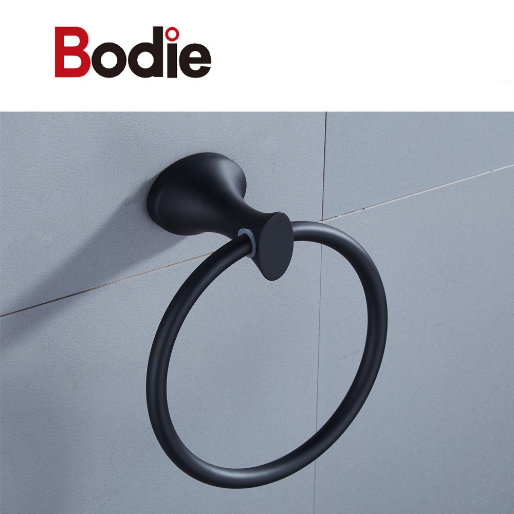 Chinese wholesale Hand Towel Ring - aluminum wall mounted bathroom towel ring black wall mount towel ring for bathroom16507 – Bodi
