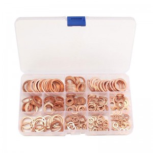 Conjunto de accesorios hidráulicos de anillo plano de 280 Uds. Sello de arandelas de trituración de cobre sólido surtido