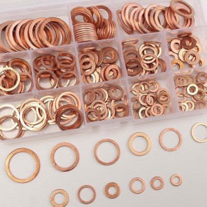 280pcs Flat Ring Hydraulic Fittings Set Nagkalainlain nga Solid Copper Crush Washers Seal