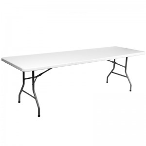 პარკის მაგიდის კომპლექტი 1.8მ პლასტმასის დასაკეცი მაგიდა და სკამები/ბაღის მეორადი საკემპინგო პიკნიკის მაგიდის სკამები/იაფი თეთრი პორტატული დასაკეცი მაგიდა