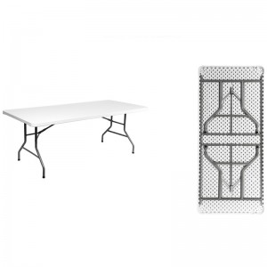 Muebles de exterior, mesa y silla plegables de plástico, silla plegable para exteriores, uso en jardín