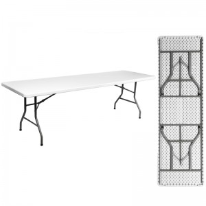 סט שולחן פארק 1.8 מ' שולחן וכיסאות מתקפלים מפלסטיק/גינה משומשת קמפינג כסאות שולחן פיקניק/שולחן מתקפל נייד לבן זול